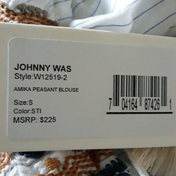 Johnny Was women’s Amika Peasant boho Blouse size Small - Picture 13 of 14